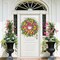 24-Inch Artificial Tulip & Wildflower Spring Wreath for Front Door – Large Floral Wreath for Porch, Wall, Window, Farmhouse Home Décor & Housewarming Gift